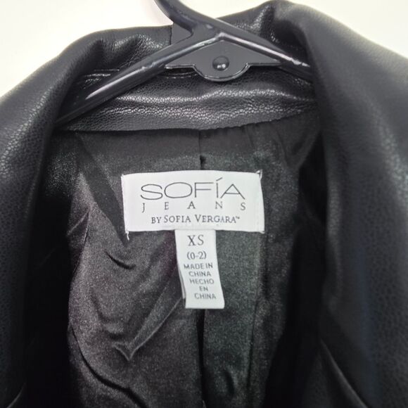Sofia Jeans Black Faux Leather Blazer - Picture 10 of 13